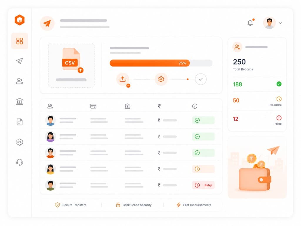 Bulk payouts dashboard